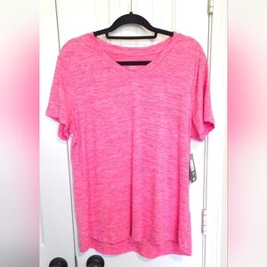 Avia Heathered Hot Pink V-Neck Short Sleeve Tee